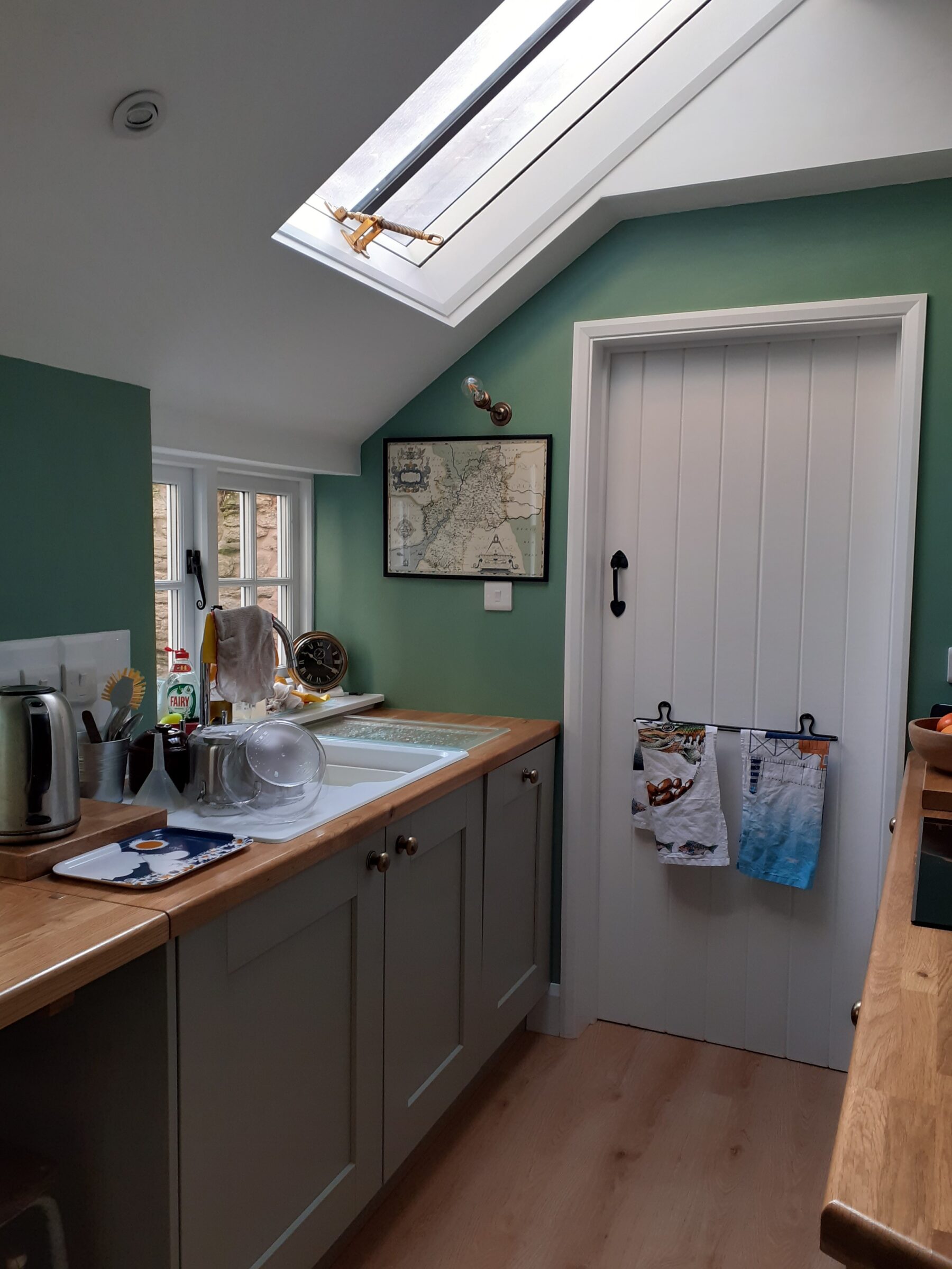 Completed galley kitchen, Ludlow renovation